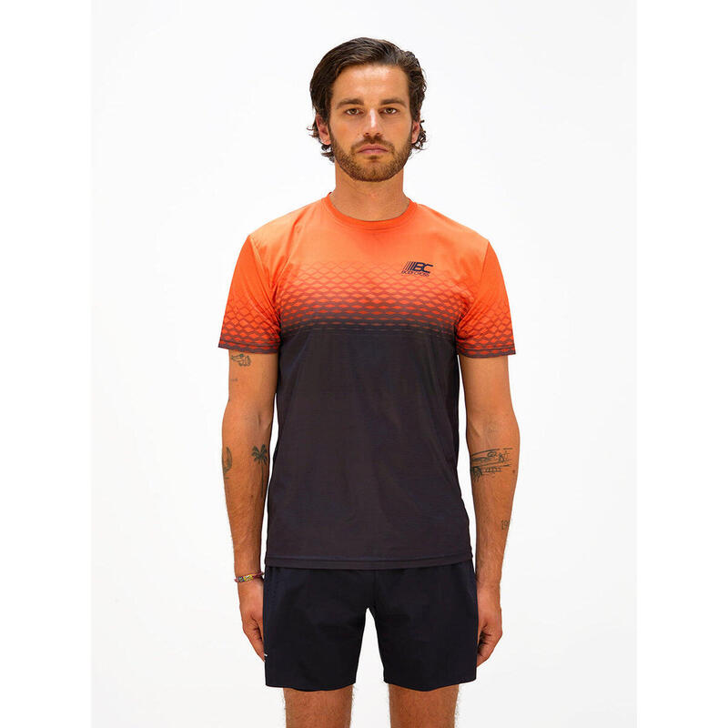 T-shirt de running Djoe - Noir/orange - Homme