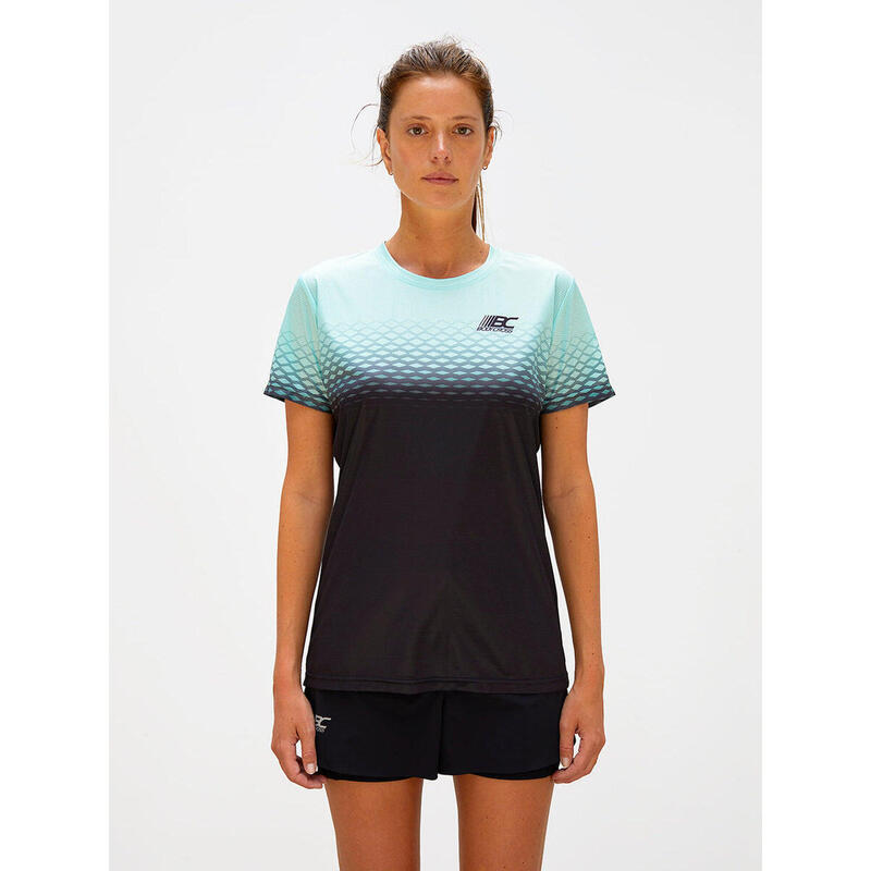 T-shirt de running Clem - Noir/vert - Femme