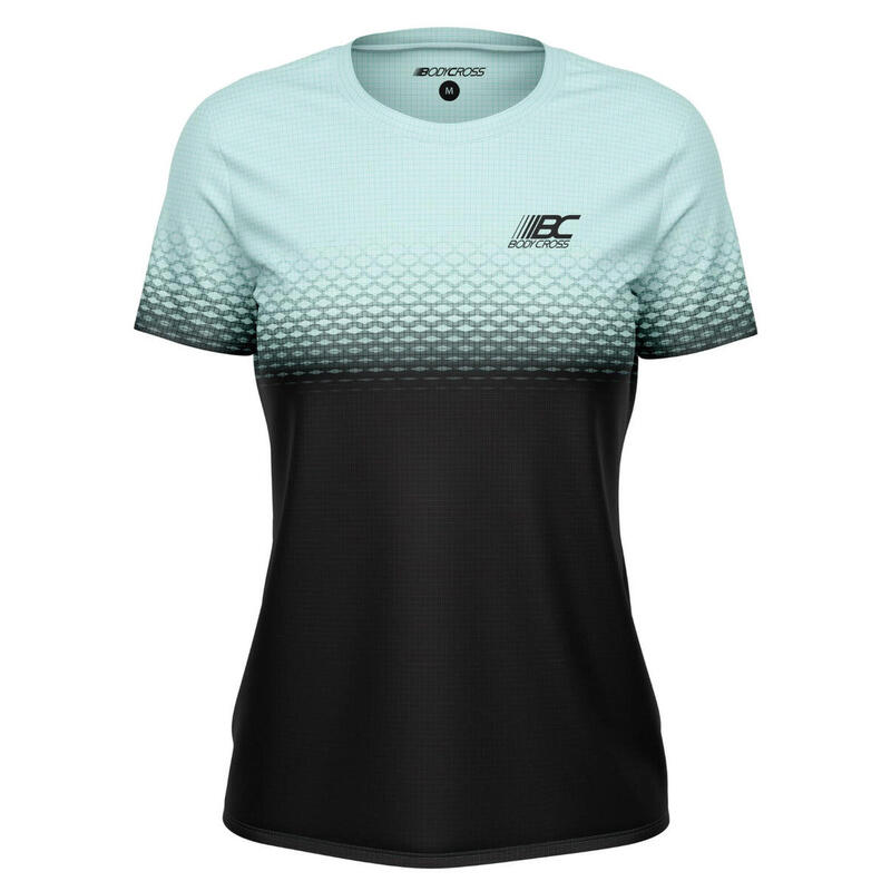 T-shirt de running Clem - Noir/vert - Femme