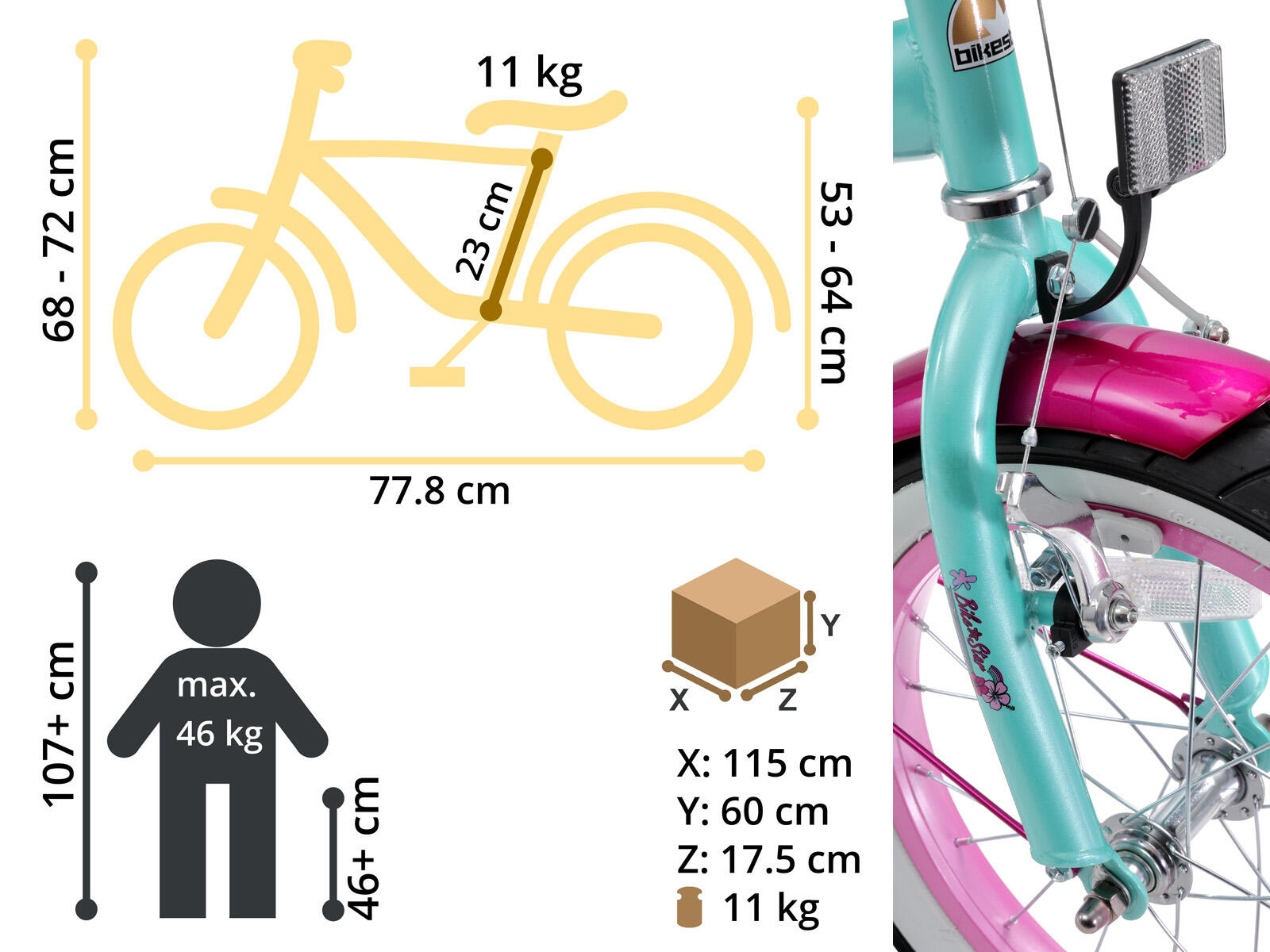 Kinderfiets 16 inch vanaf 4 - 6 jaar, Cruiser 5/5