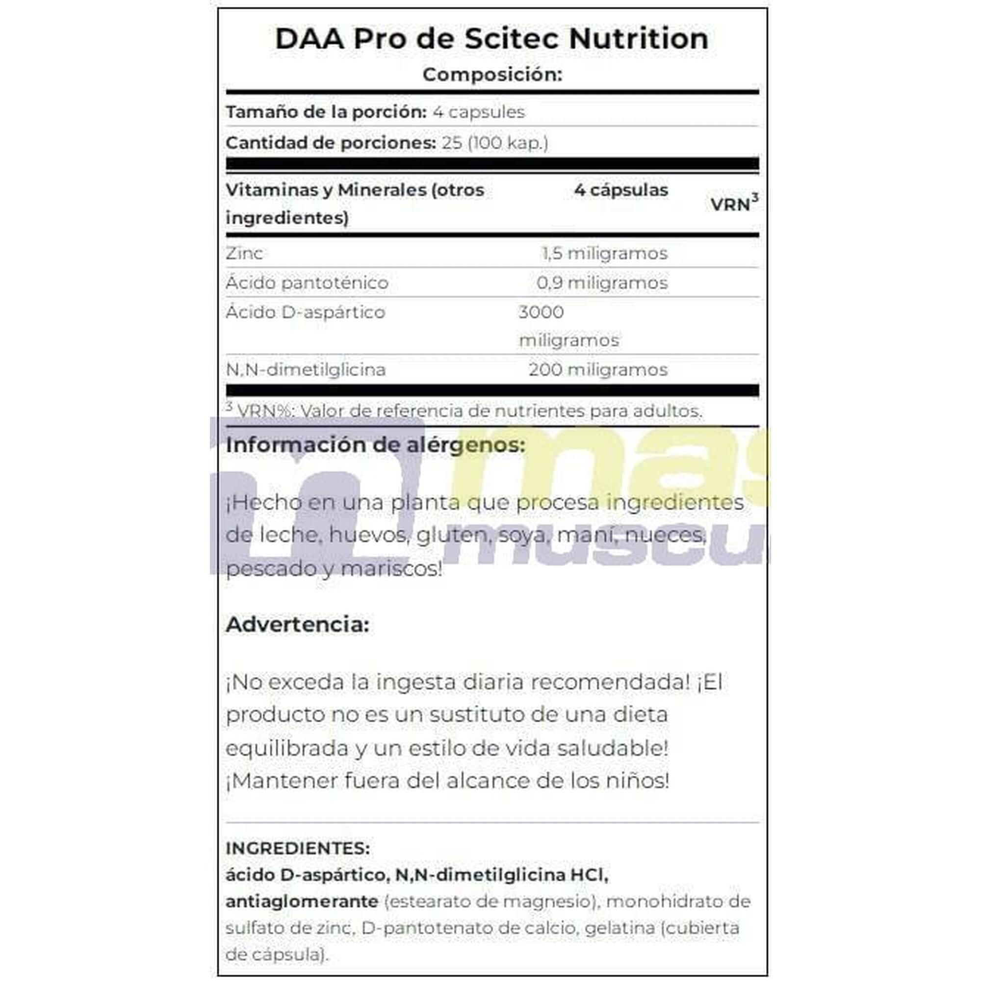 DAA Pro - 100 Cápsulas de Scitec Nutrition