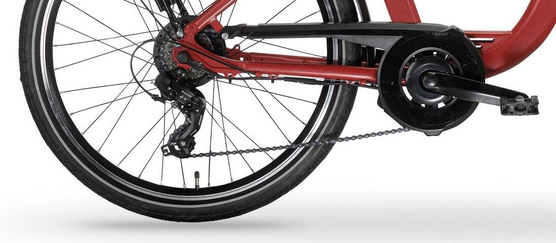 Elektrische stadsfiets RHEA 24 inch, rood 5/5