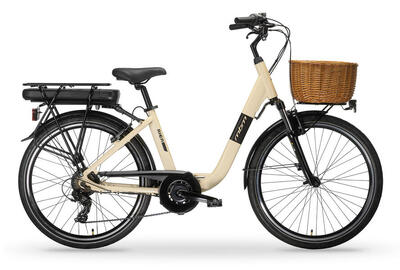 Elektrische stadsfiets rhea 24 inch, crème