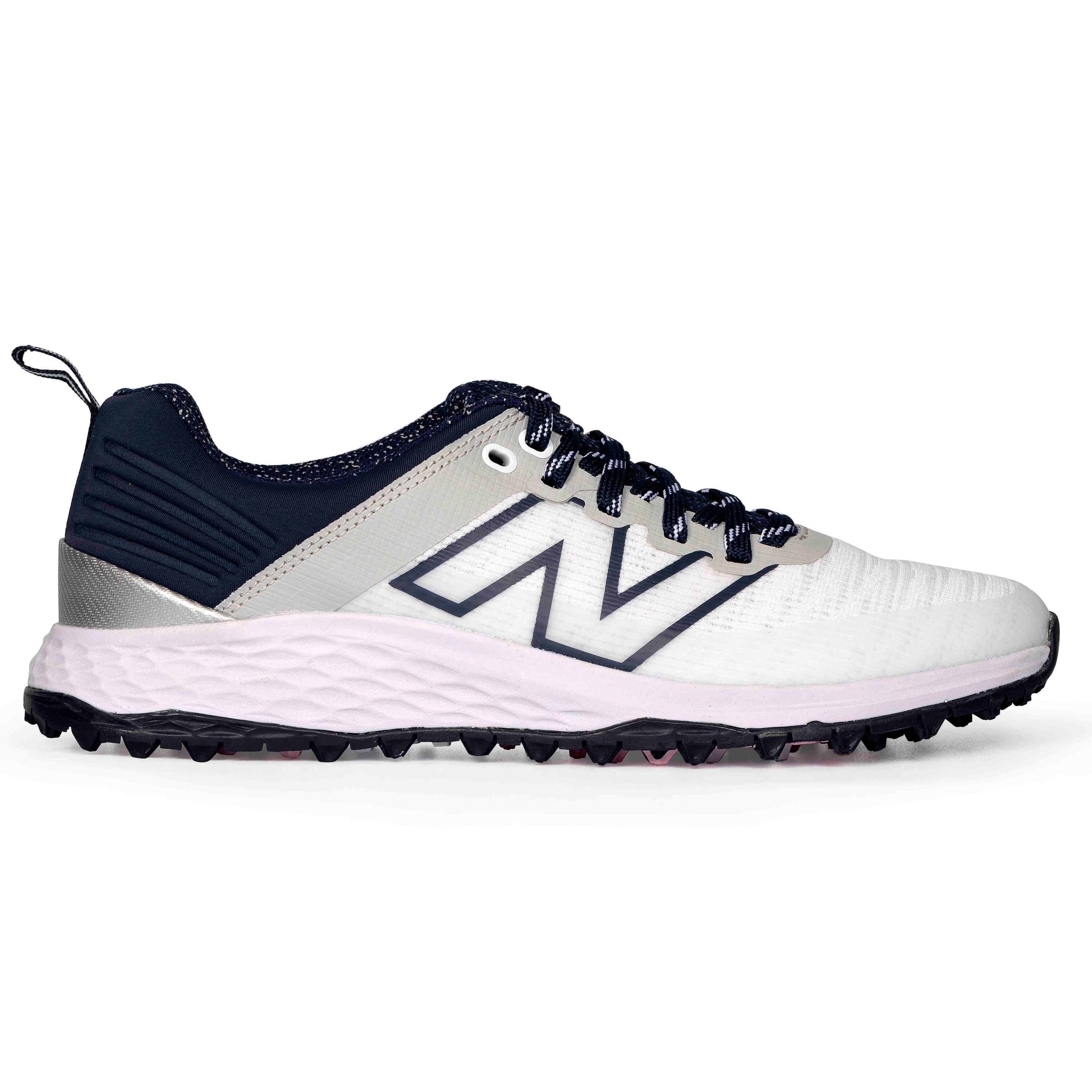 New Balance Fresh Foam Contend V2 2024, golfschoenen voor dames, wit/marineblau 1/2