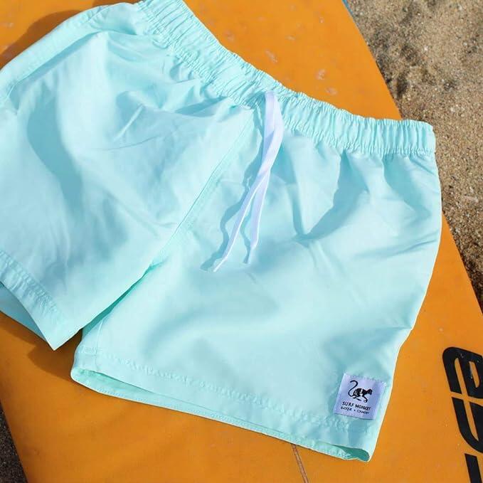 Bañador Hombre Corto 15" - bolsillo trasero - Quick-Dry (Hielo, S) 5/6