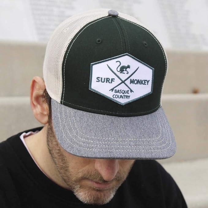 Casquette Trucker - 6 Panneaux / Adulte / Taille Unique (Vert Bouteille/Beige) 5/7