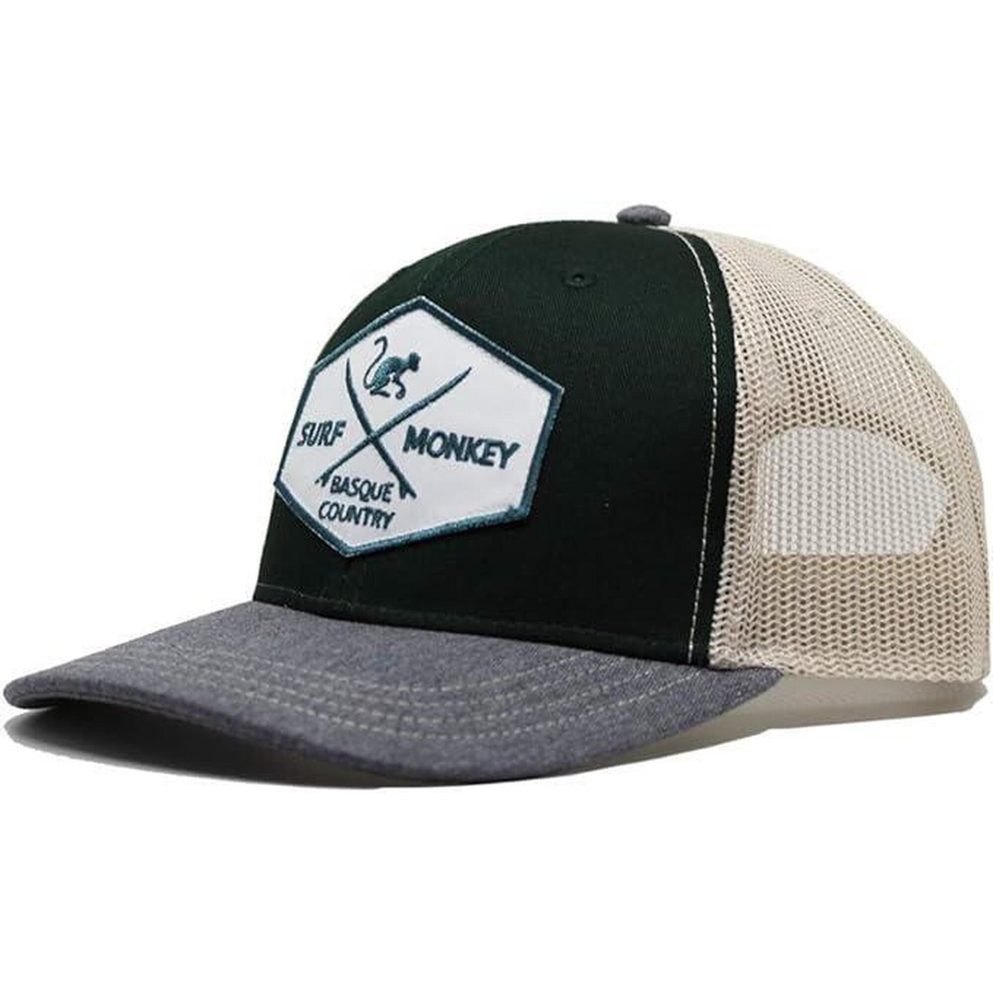 Gorra Trucker - 6 Paneles / Adulto / Talla única (Verde Botella/Beige)