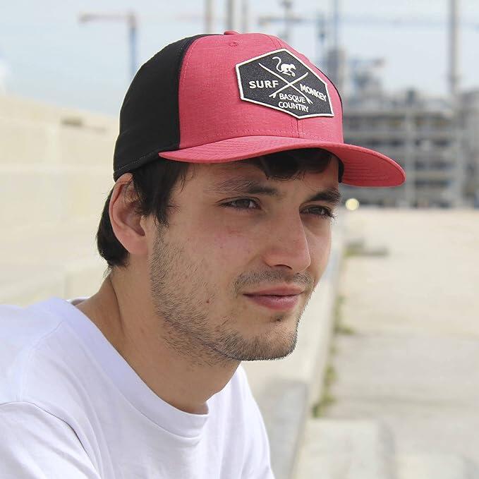 Casquette trucker de montagne et trekking – résistante à l’eau (Rouge) 4/6