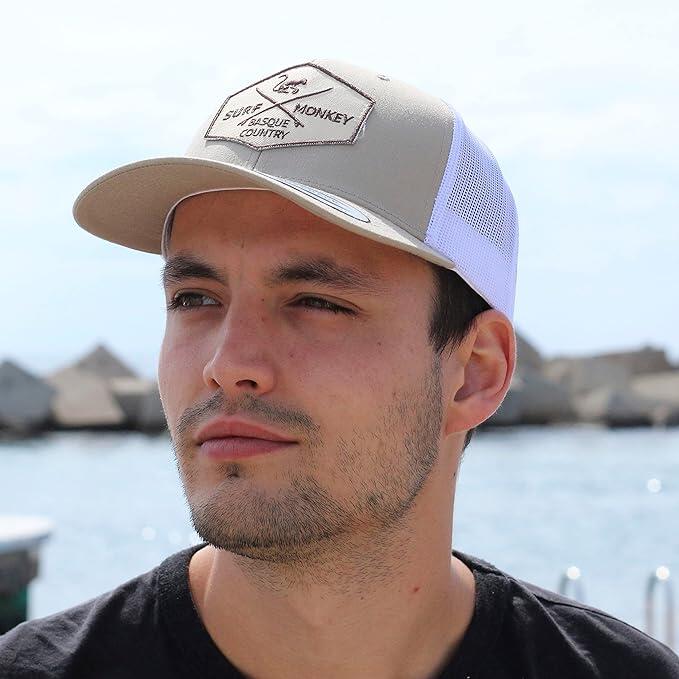 Casquette Trucker - 6 Panneaux / Adulte / Taille Unique (Beige/Blanc) 3/5