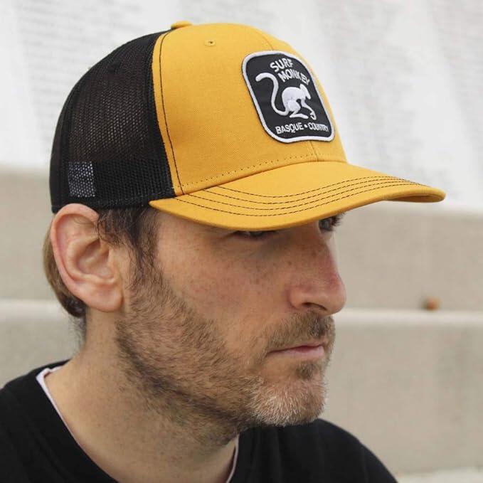 Gorra Trucker - 6 Paneles / Adulto / Talla única (Mostaza/Negro) 4/7