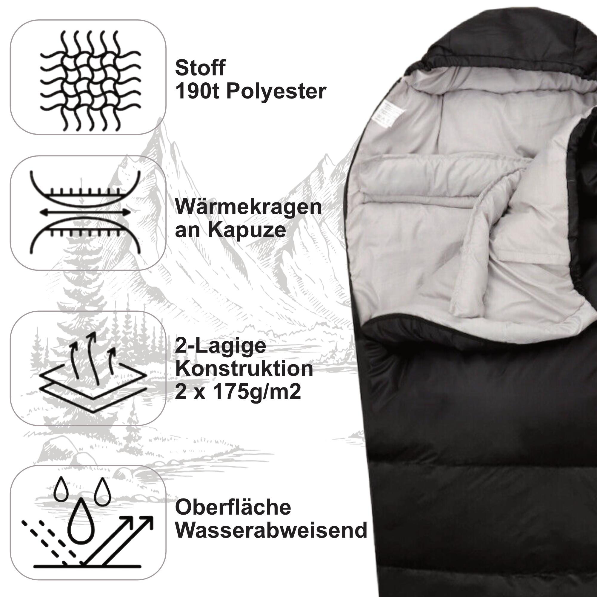 Mumienschlafsack Norskskin Caliyo 4 Jahreszeiten Schlafsack 230 cm 3/6