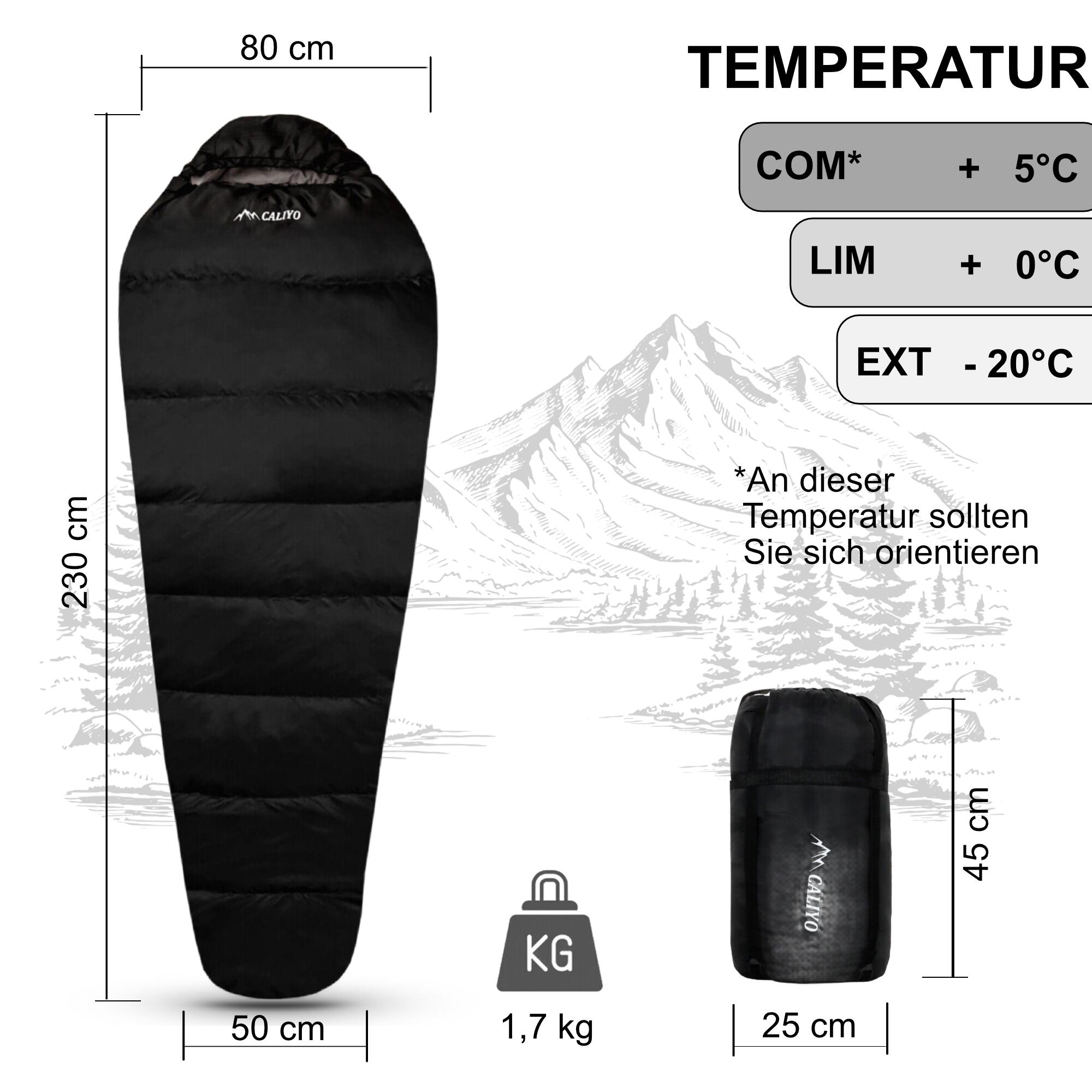 Mumienschlafsack Norskskin Caliyo 4 Jahreszeiten Schlafsack 230 cm 2/6
