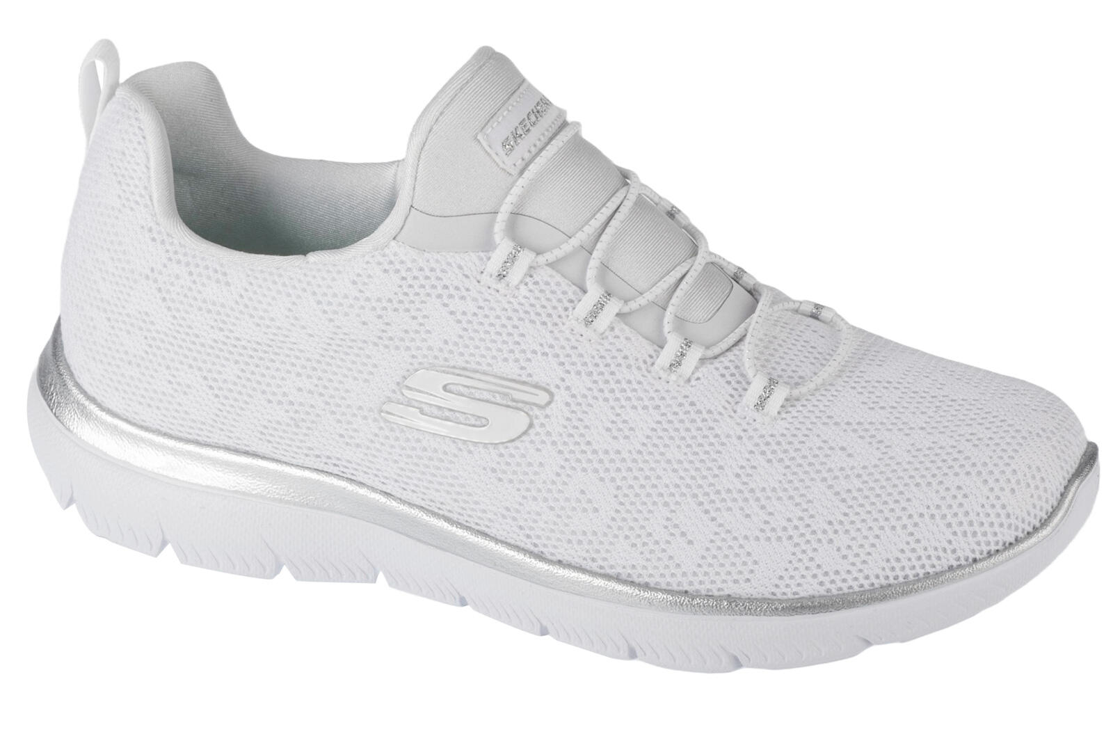 Pantofi sport femei Skechers Summits Leopard Spot, Alb