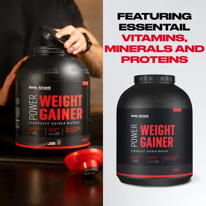 Power Weight Gainer Erdbeere 1500 g, fettarm & aspartamfrei 7/7
