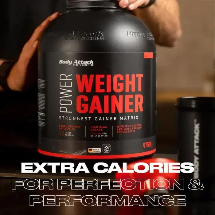 Power Weight Gainer Erdbeere 1500 g, fettarm & aspartamfrei 3/7