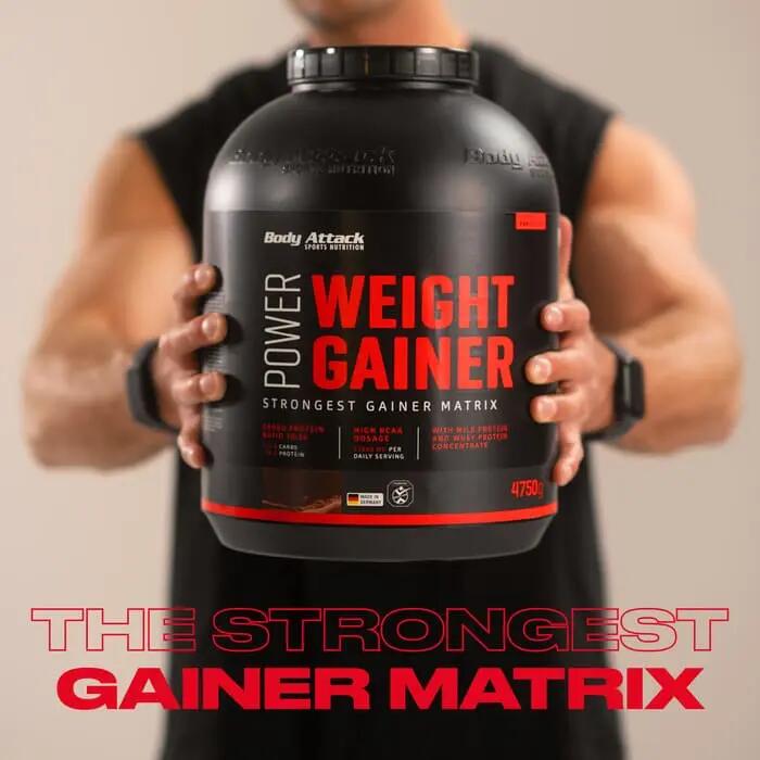 Power Weight Gainer Erdbeere 1500 g, fettarm & aspartamfrei 6/7