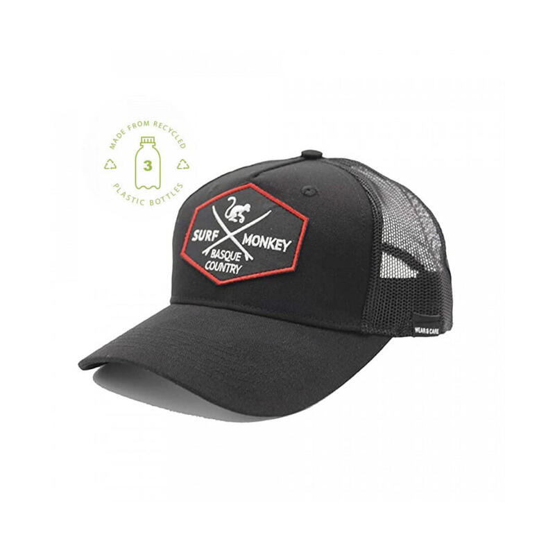 Gorra Trucker - Poliéster Reciclado - 5 Paneles / Adulto / Talla única (Negro)