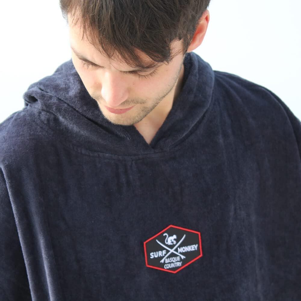 Poncho de toalla con capucha - Algodón Orgánico / Adulto (Azul) 2/5