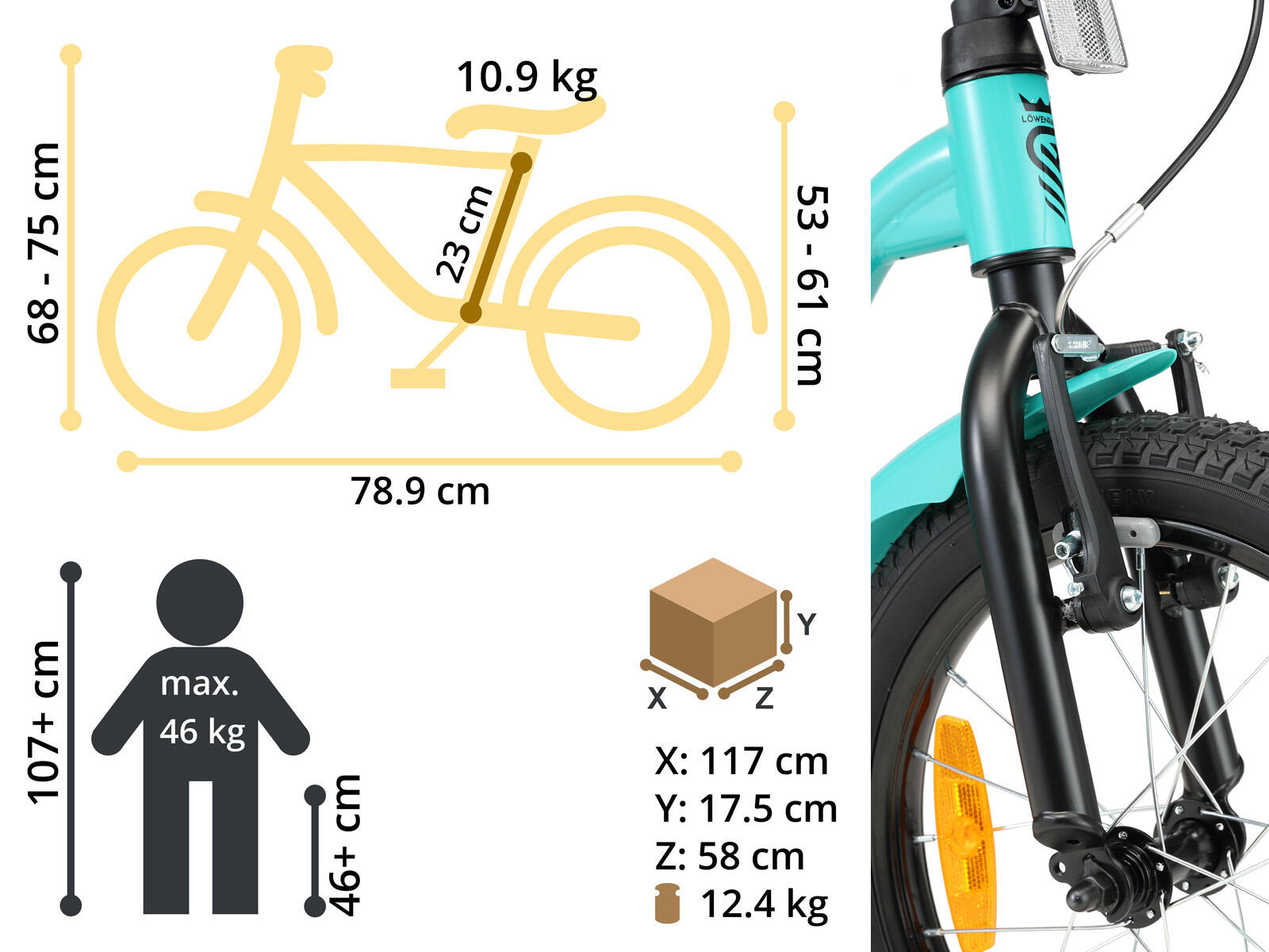 Bicicleta infantil de 16 pulgadas a partir de 4 - 6 años, Sport 5/5