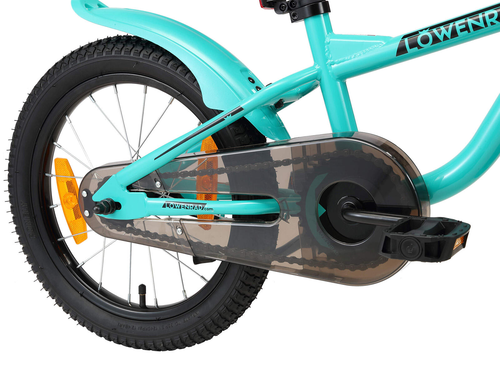 LÖWENRAD – Vélo Enfant 16 Pouces – Turquoise – Freins V Et Rétropédalage – Cadre Acier – Dès 4 Ans – 95% Pré-monté