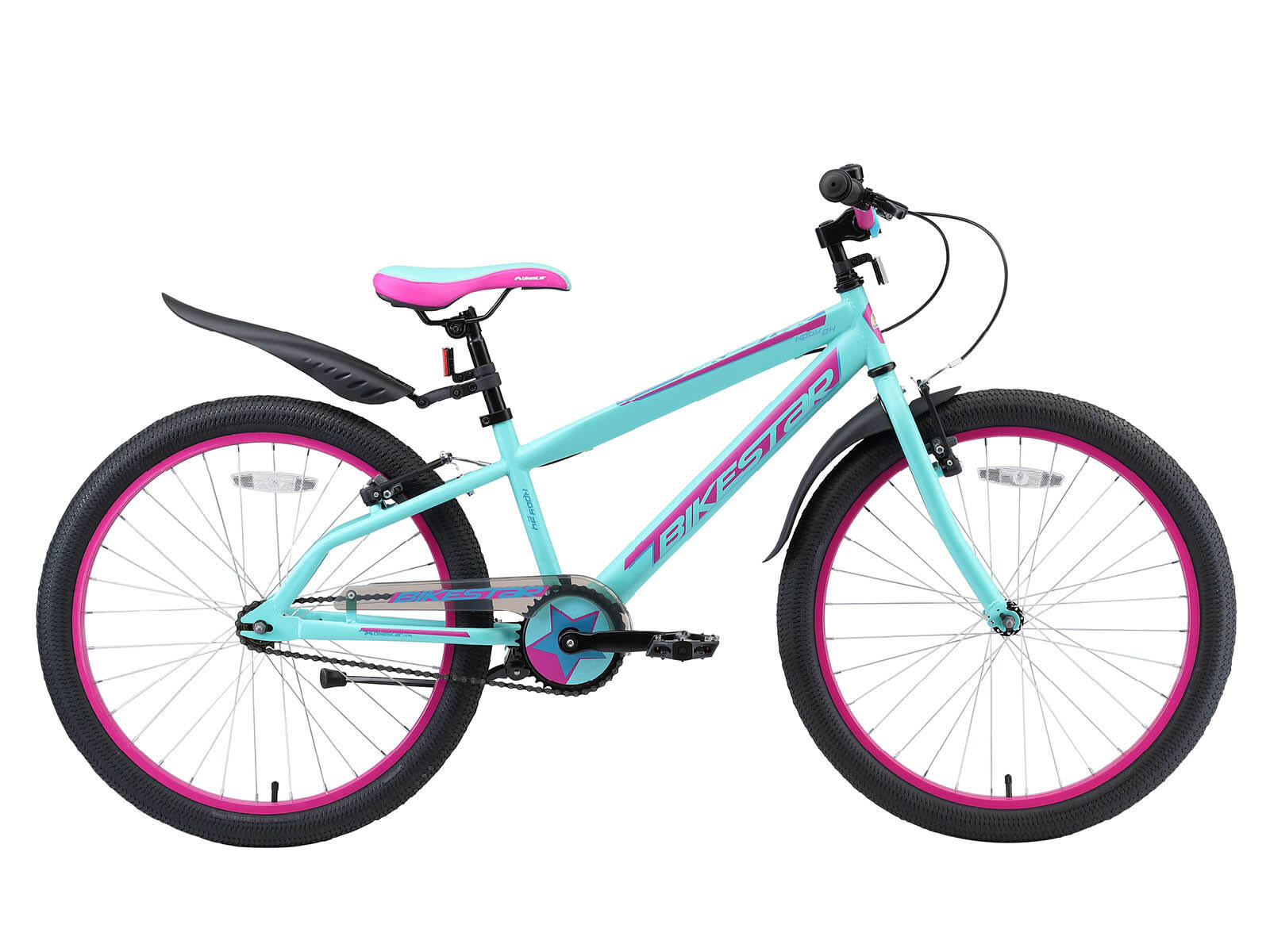 BIKESTAR Bikestar kinderfiets Urban Jungle 24 inch turquoise/paars