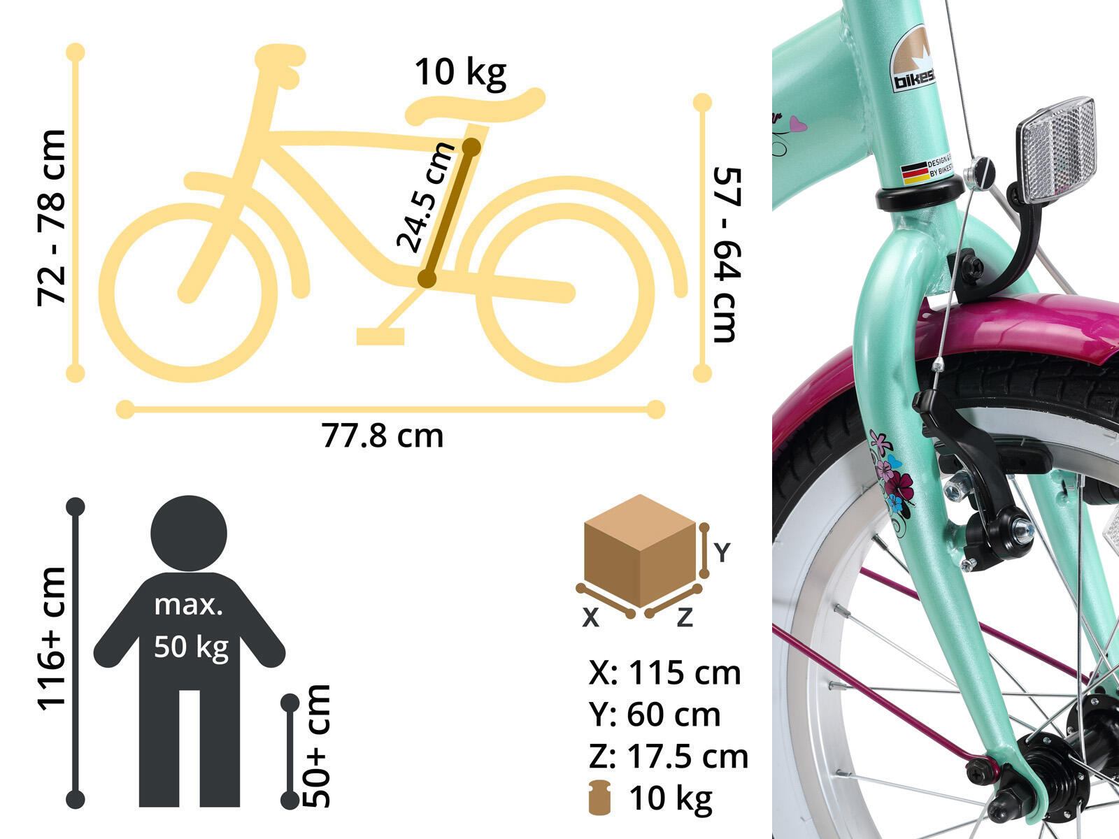 Velo 16 pouces VTC enfant 4 ans Classic BIKESTAR Decathlon