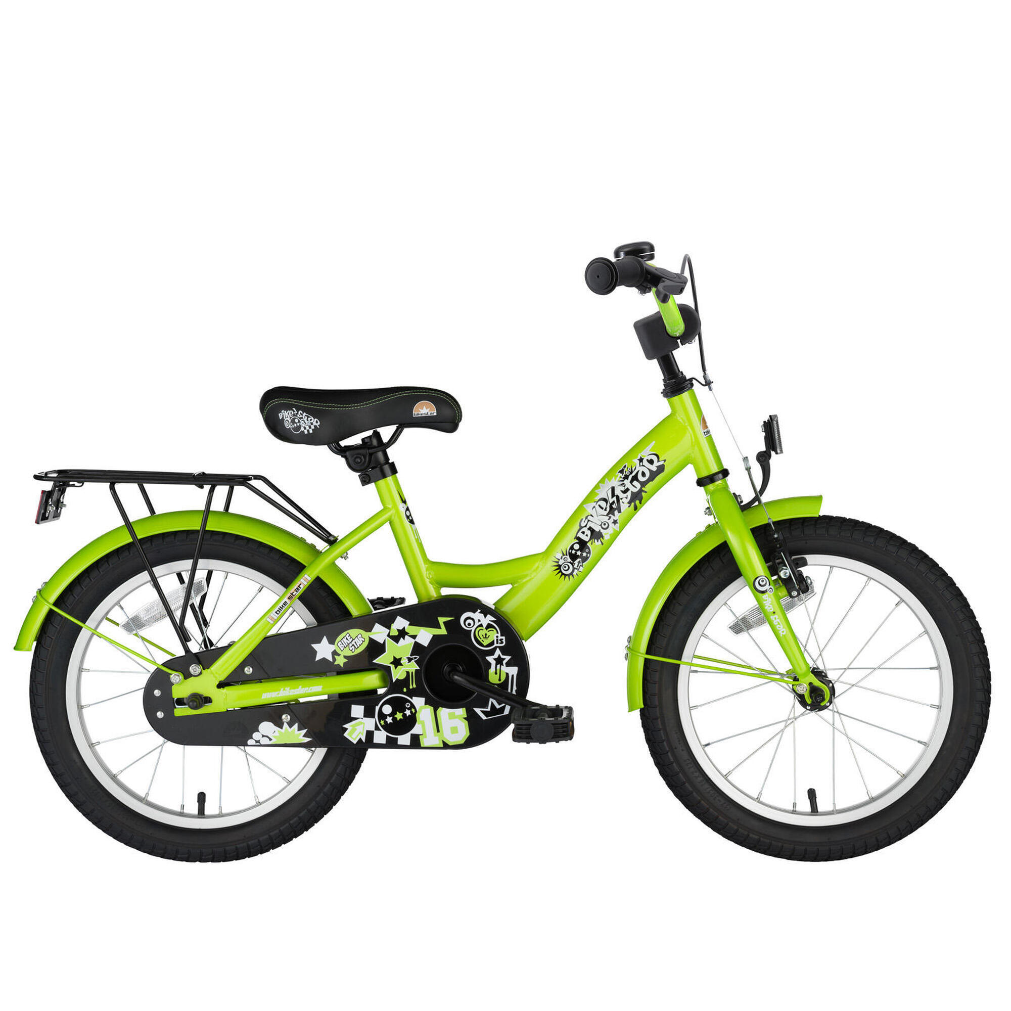 Bikestar - Vélo Enfant 16 Pouces À Partir De 4 - 6 Ans, Vtc Classic - Vélo Enfant - Vert - 16" - Decathlon