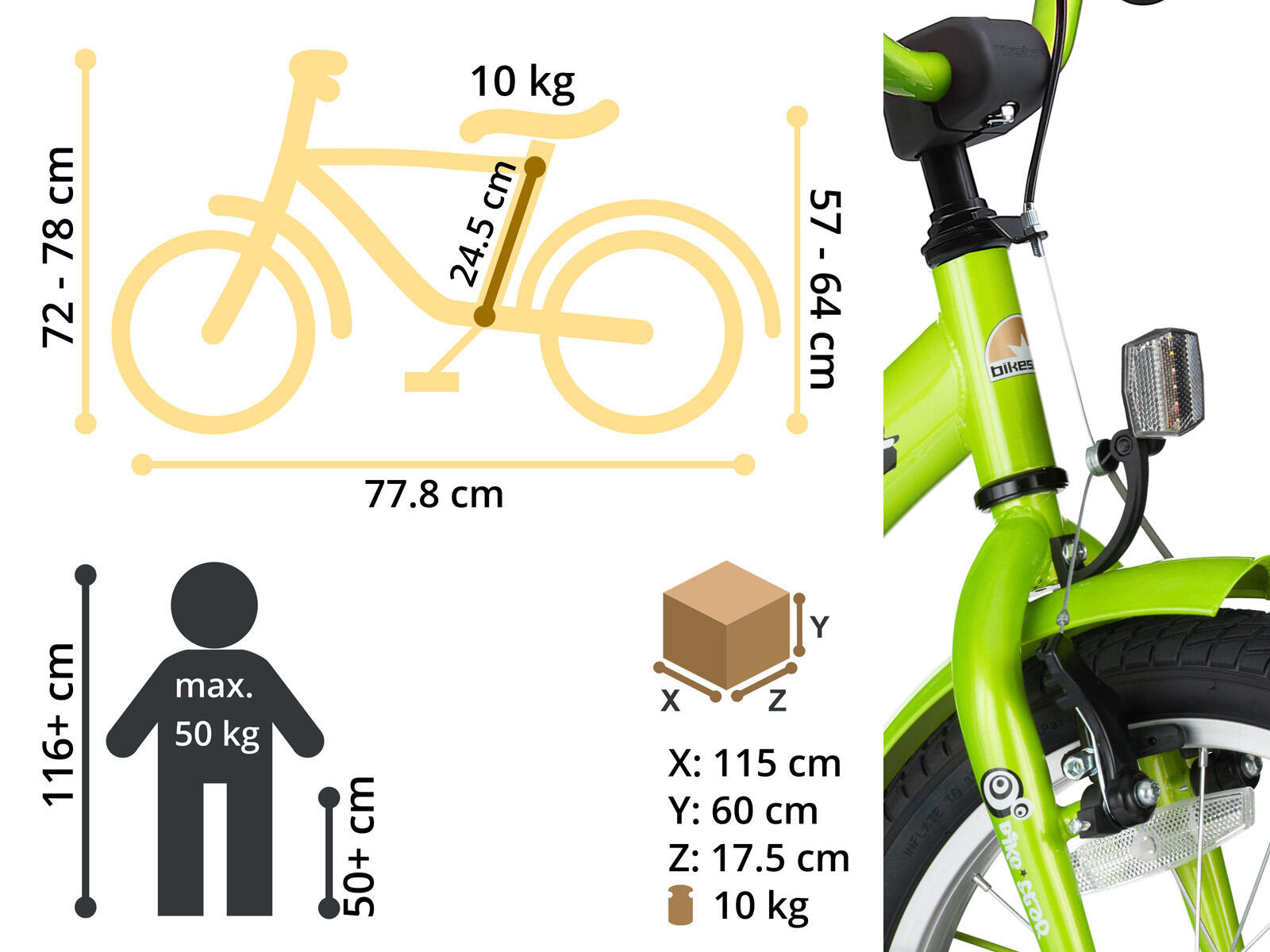 Kinderfahrrad 16 Zoll von 4 - 6 Jahre, Classic 5/5