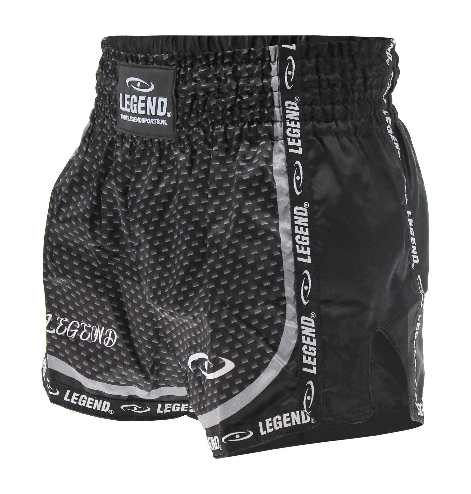 Kickboks Broekje Kind/Volwassene Carbon Black Satijn 2/5