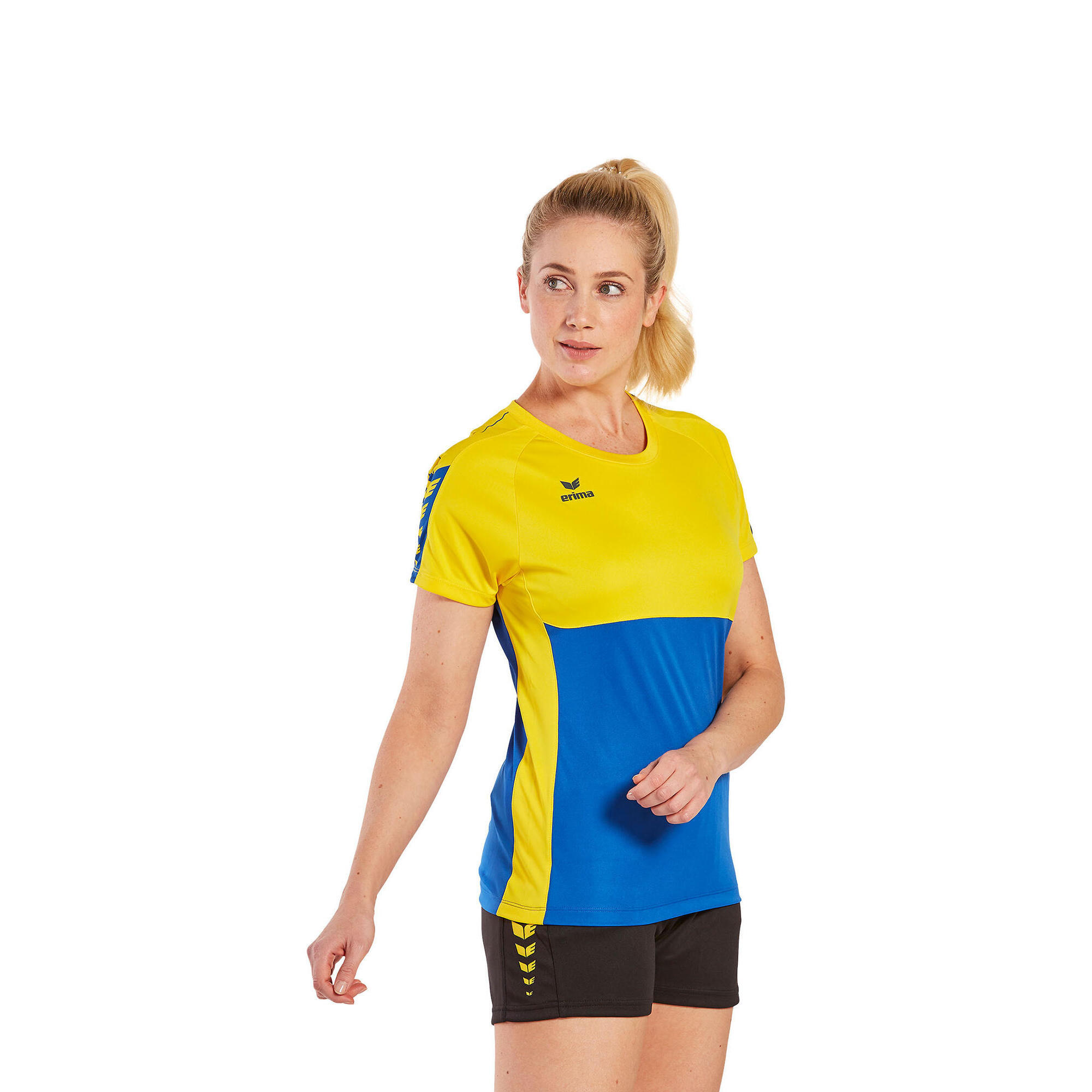 Erima - Maillot Femme Erima Six Wings - T-shirt Manches Courtes - Bleu|jaune - 40 M - Decathlon