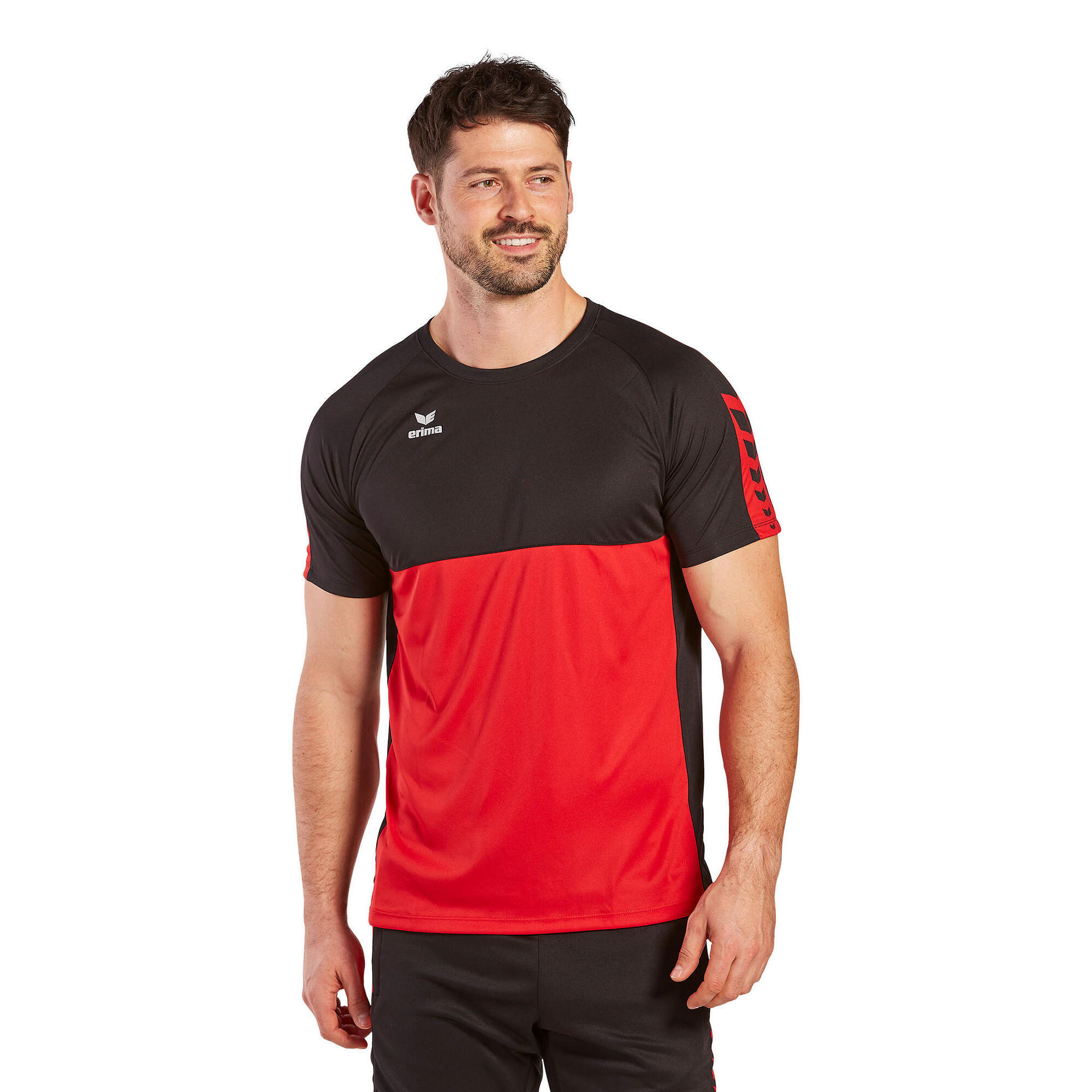 Erima - Maillot Erima Six Wings - T-shirt Manches Courtes - Noir|rouge - 42 M/l - Decathlon