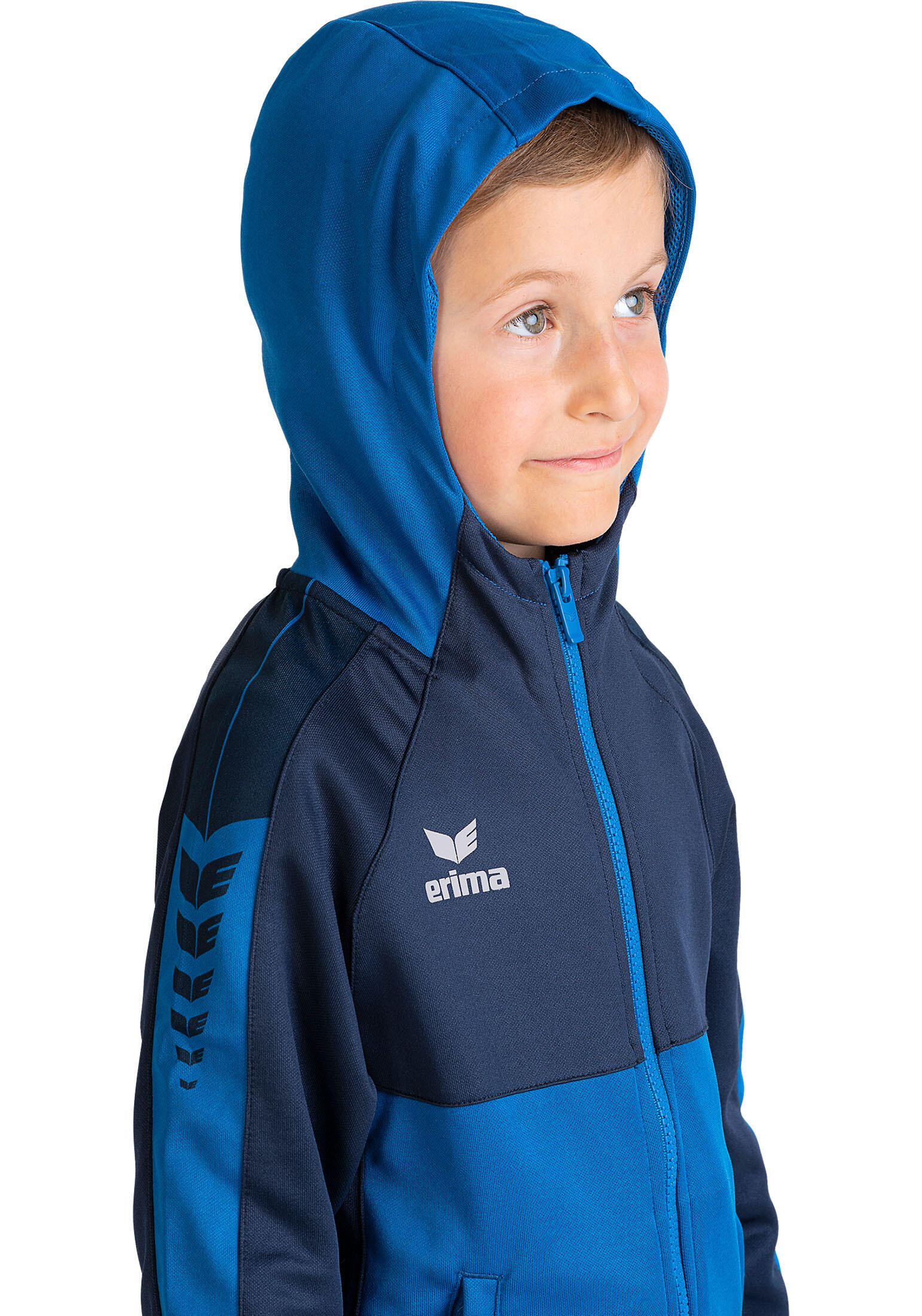 Veste d'entraînement Erima Six Wings à capuche enfants - New Royal / New Navy 7/7