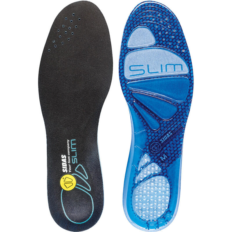 Sidas - Semelles Amortissantes En Gel Conçues Pour Chaussures À Faible Volume - Gel Slim - Semelles - Bleu|noir - 43 - Decathlon