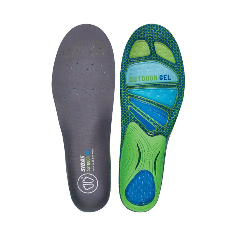 Sidas - Semelles De Randonnée Pour Un Soutien Et Un Amorti Exceptionnel - Outdoor Gel - Semelles - Gris|vert - 46 - Decathlon