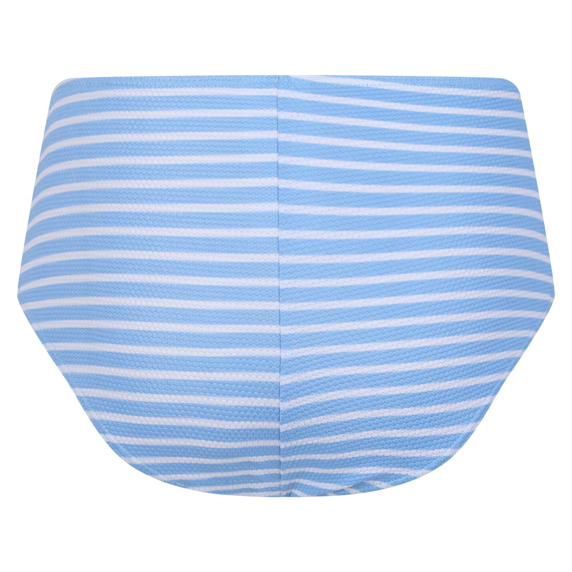 Womens/Ladies Paloma Stripe Textured Bikini Bottoms (Elysium Blue/White) 2/5