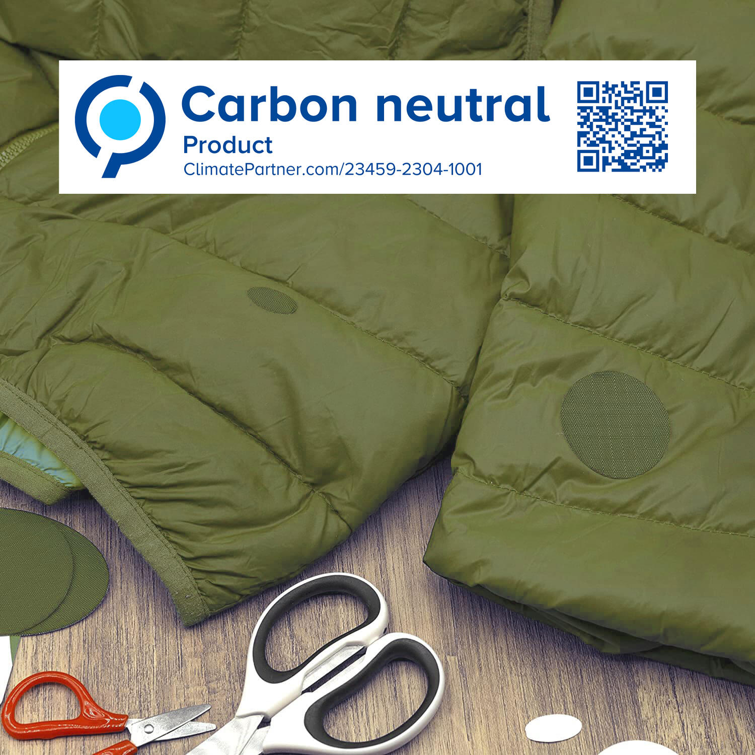 Reparaturflicken für Daunenjacken selbstklebend wasserdicht Farbe Olive 4/9