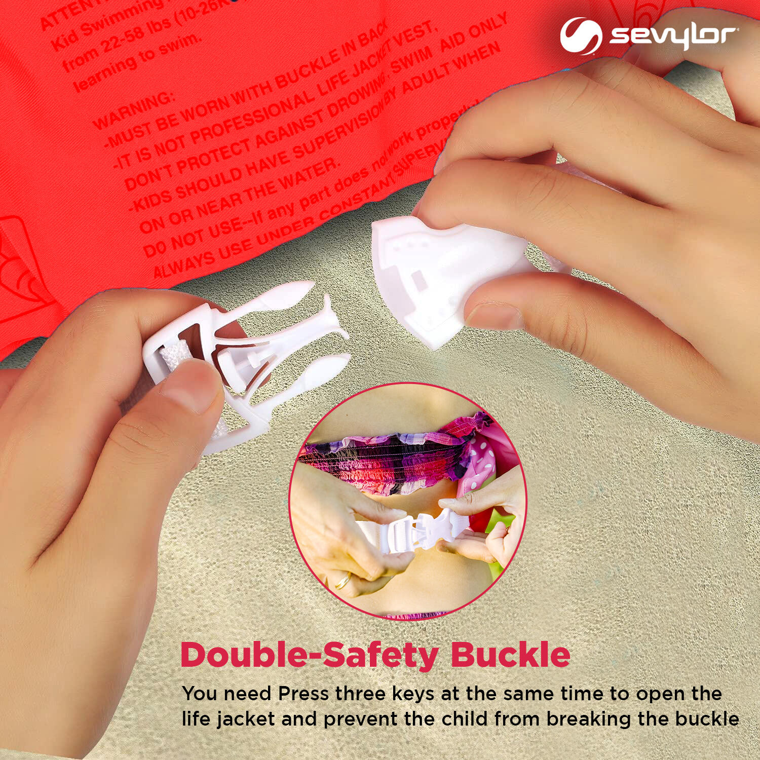 Kids Puddle Jumper Swim Adjustable Pool Armband & Waistband, 2 to 6 Year l 15 to 30 Kg, Red