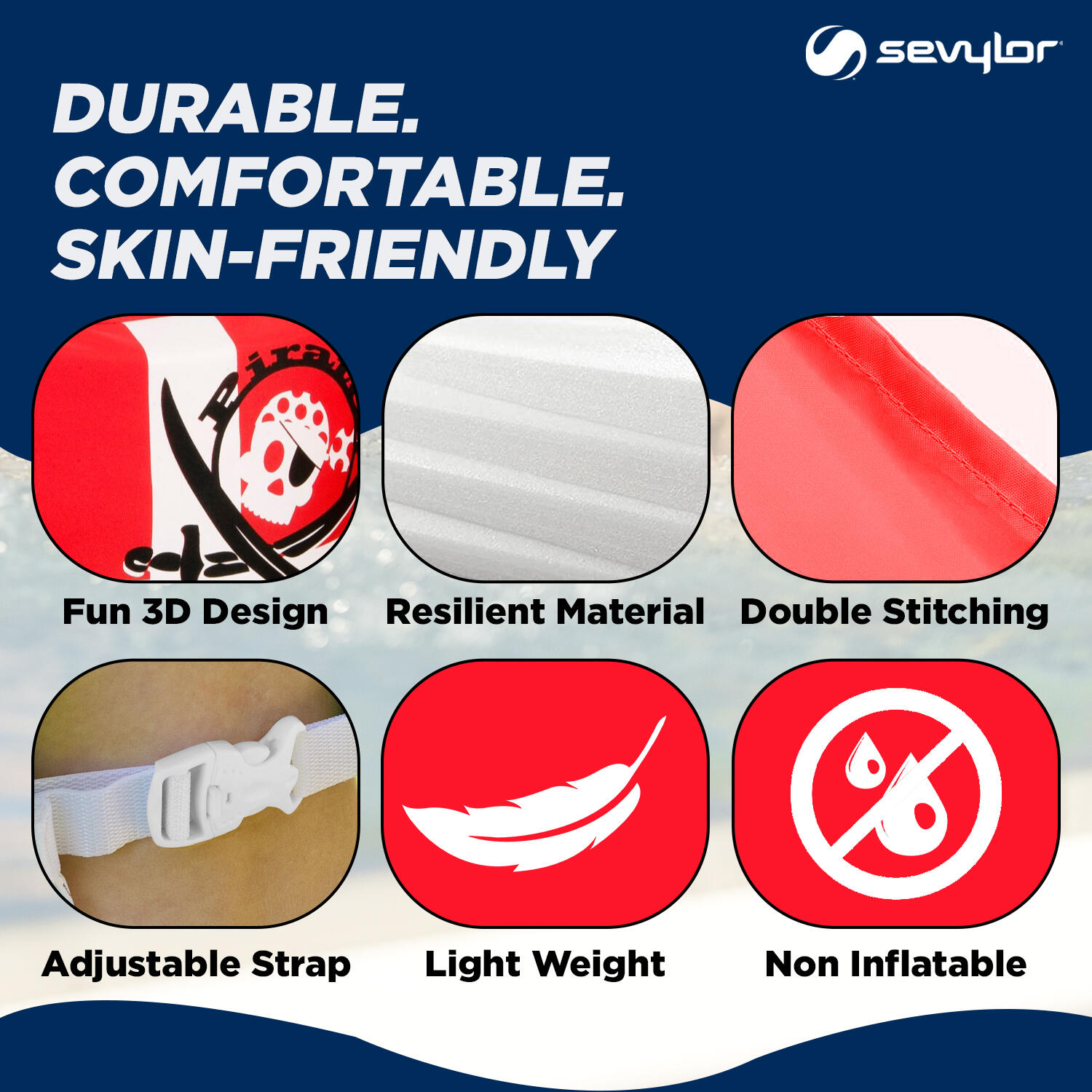 Kids Puddle Jumper Swim Adjustable Pool Armband & Waistband, 2 to 6 Year l 15 to 30 Kg, Red