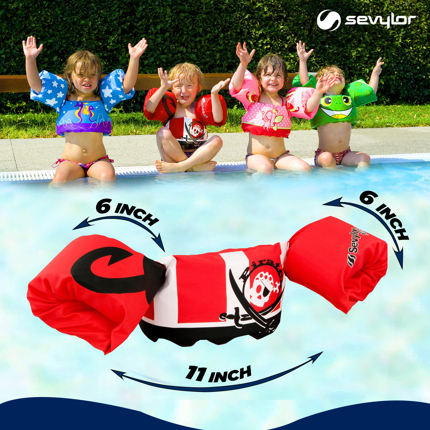 Kids Puddle Jumper Swim Adjustable Pool Armband & Waistband, 2 to 6 Year l 15 to 30 Kg, Red
