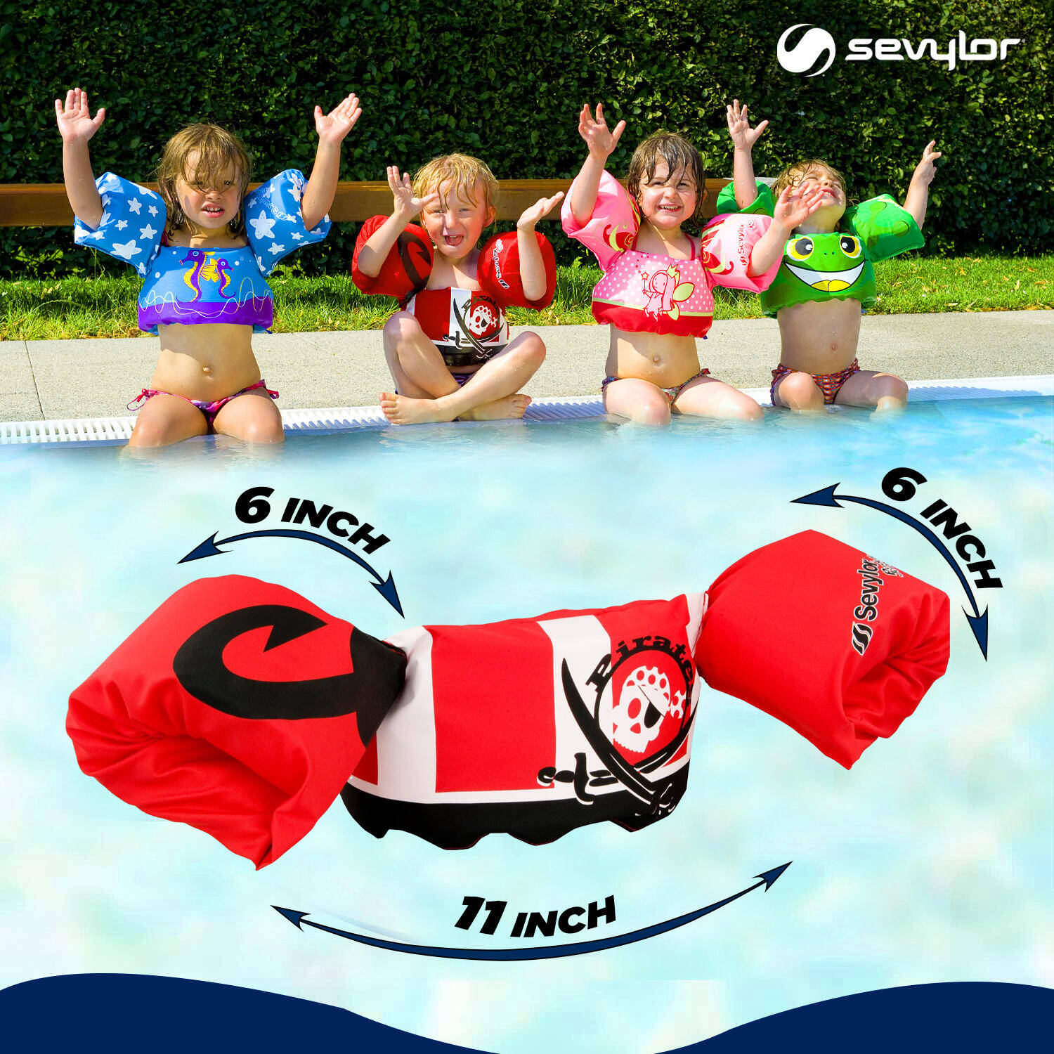 Kids Puddle Jumper Swim Adjustable Pool Armband & Waistband, 2 to 6 Year l 15 to 30 Kg, Red -  2