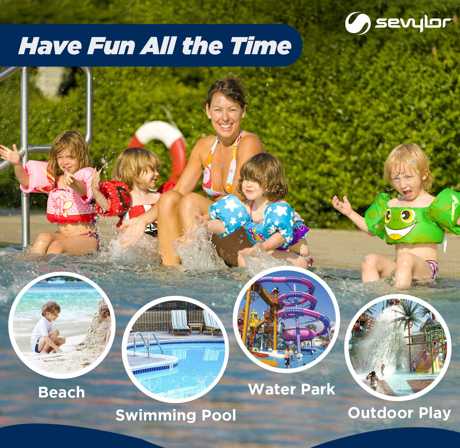 Kids Puddle Jumper Swim Adjustable Pool Armband & Waistband, 2 to 6 Year l 15 to 30 Kg, Green