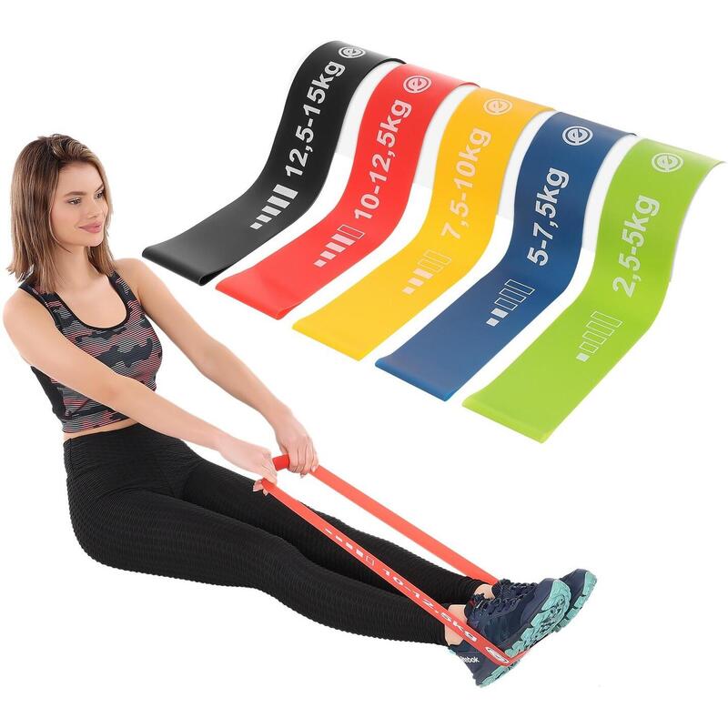 Taśma elastyczna fitness Enero Fit 5 sztuk (2,5 -15 kg)