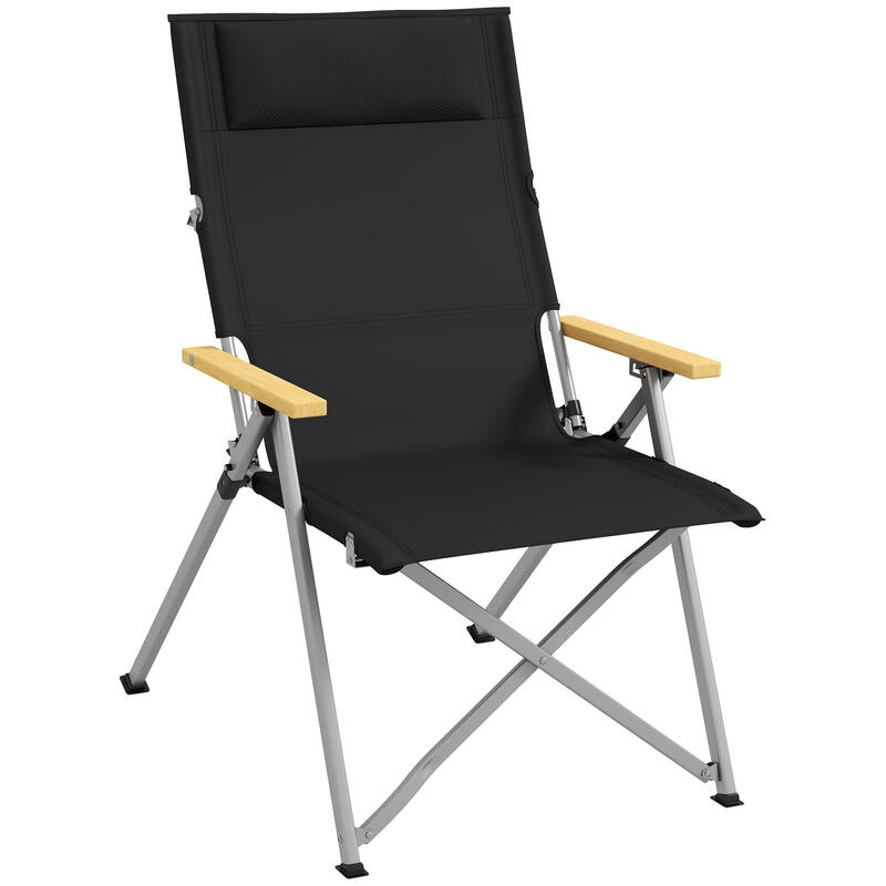 Silla de Camping Outsunny 74x59.5x98 cm Negro