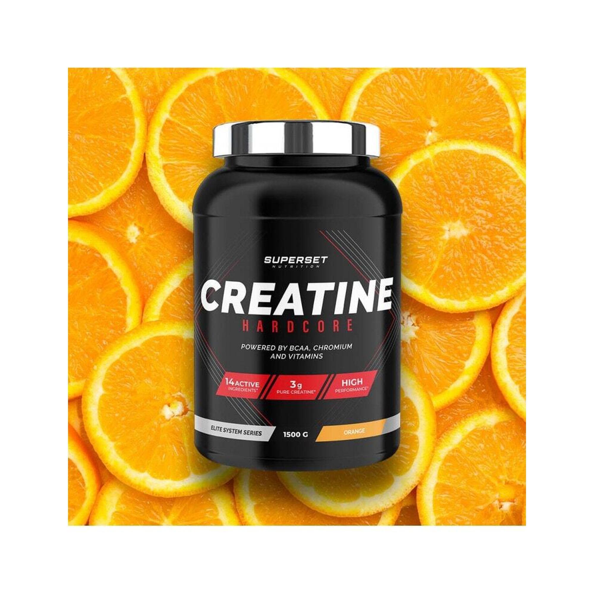 Créatine Hardcore (1,5kg) Orange - Shaker Offert |