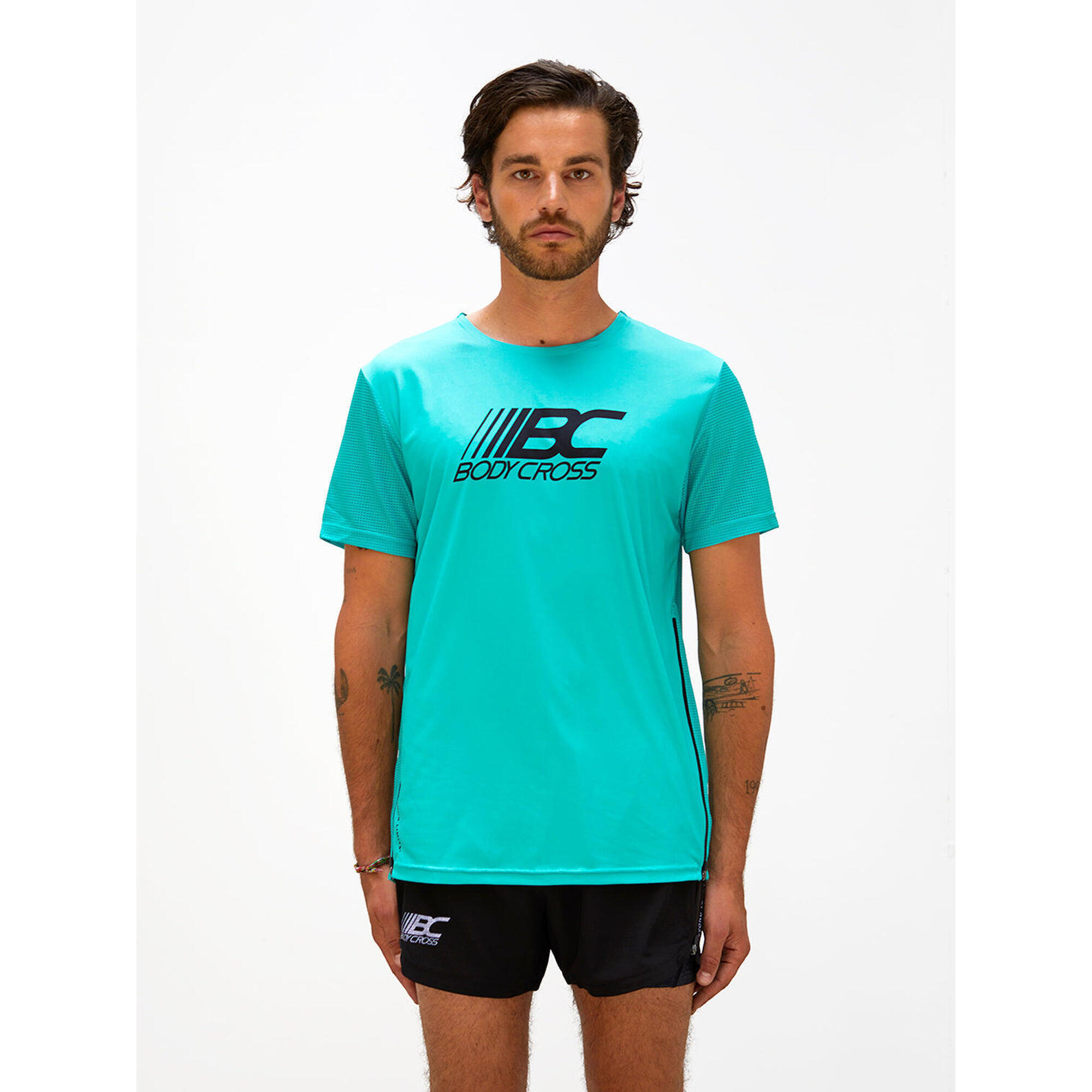 Bodycross - T-shirt Aération Maximale Homme Running Ziprun - T-shirt Manches Courtes - Vert - 48 Xl - Decathlon