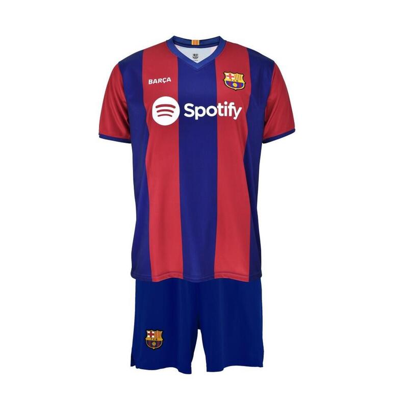 Conjunto Fútbol FC Barcelona 1ª Equipación Réplica Oficial Con Lewandowski.