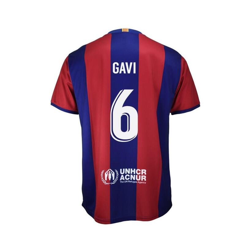 Camiseta Fútbol FC Barcelona 1ª Equipación Réplica Oficial Con Gavi.