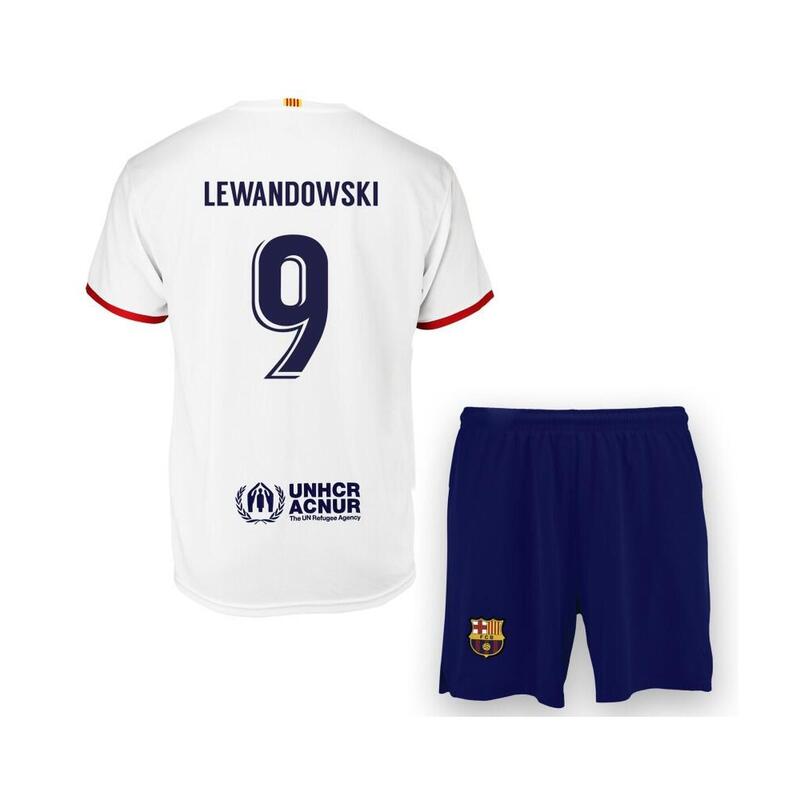 Conjunto Fútbol FC Barcelona 2ª Equipación Réplica Oficial Con Lewandowski