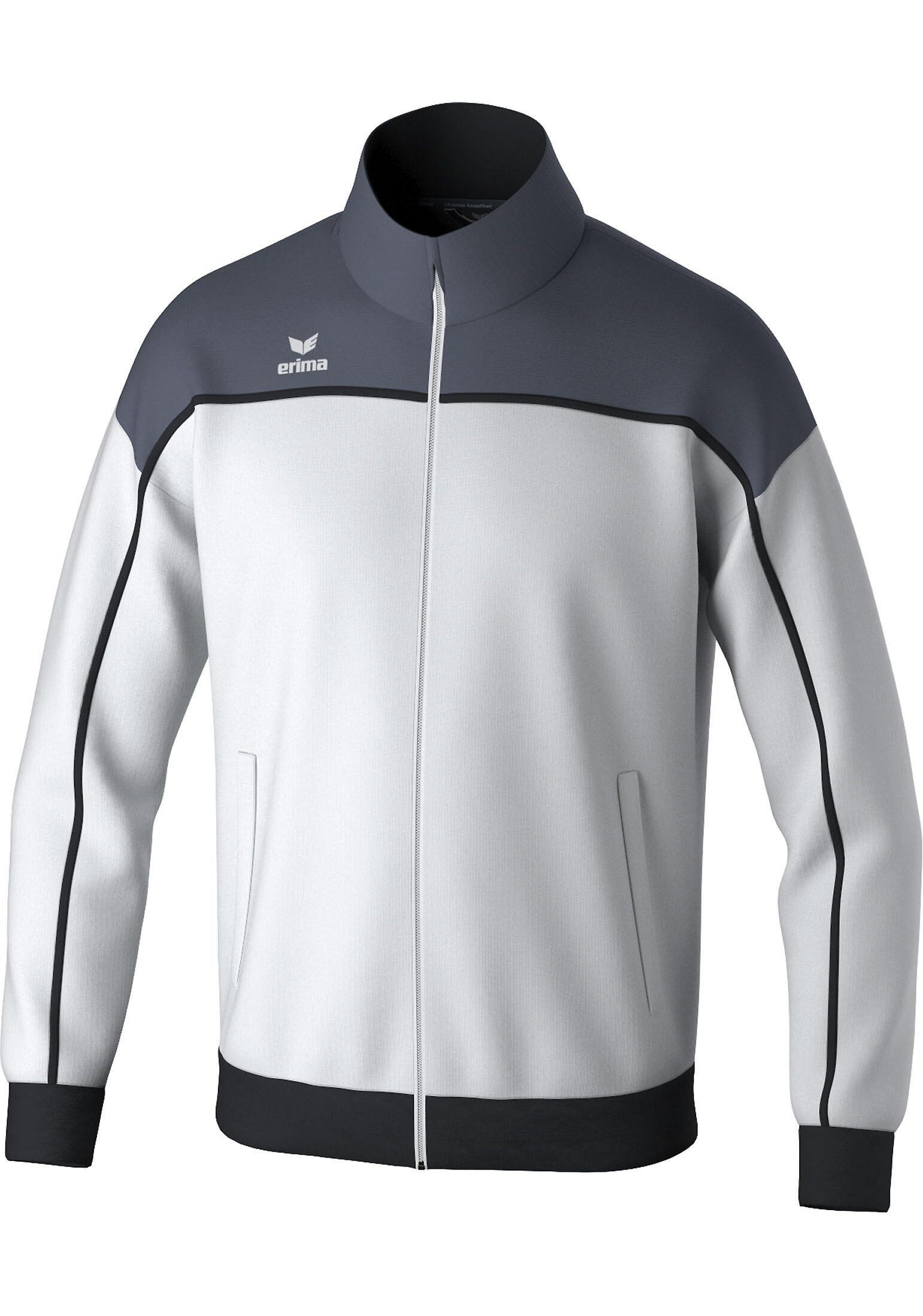Erima Giacca Da Allenamento Change – Unisex, Adulto, Materiale Tecnico, Tasche Con Cerniera, Colletto Alla Coreana