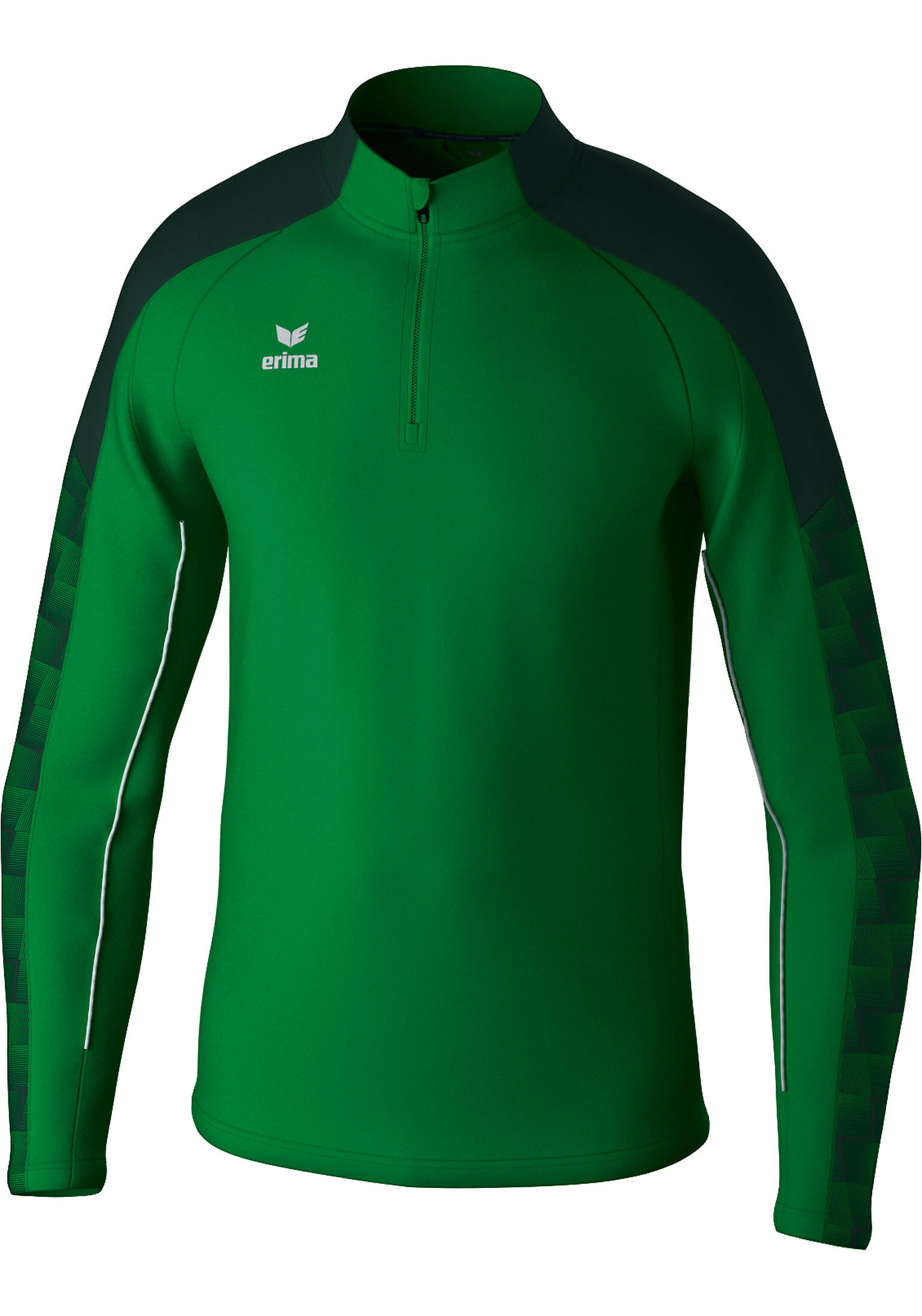 Top antrenament Erima Evo Star verde - mâneci raglan, fermoar scurt